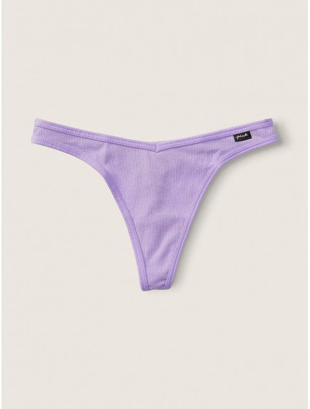 Жіночі котонові фіолетові трусики стрінги PINK Victoria's Secret, XS
