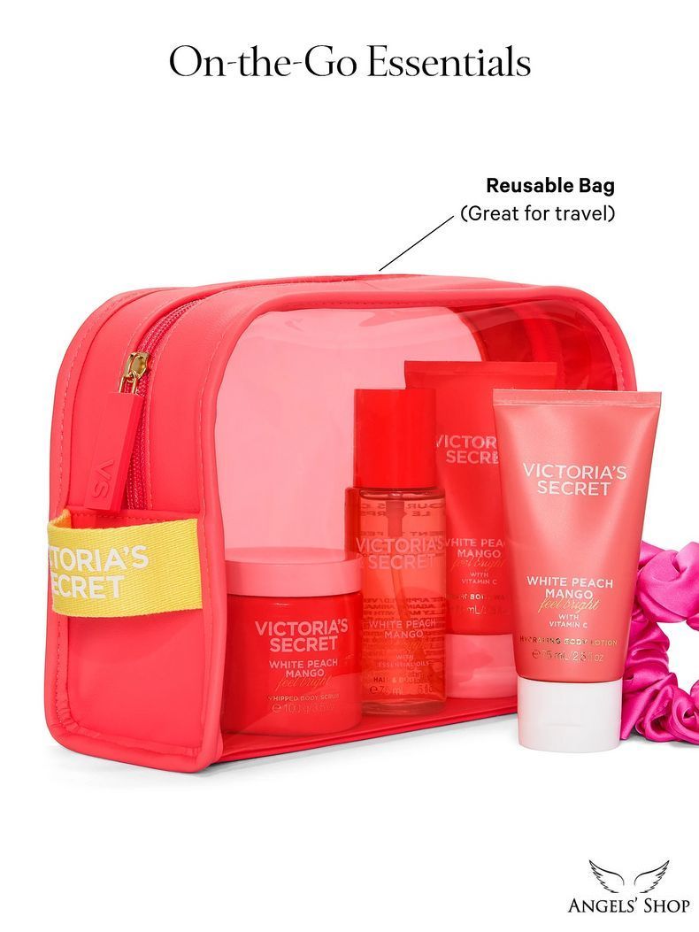 Набор White Peach Mango Body Care Gift Set ft. Reusable Travel Bag Victoria's Secret