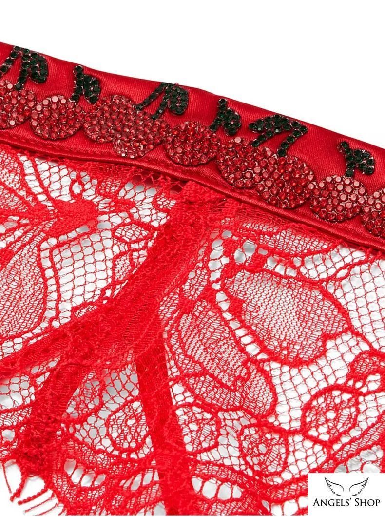 Червоний пояс для панчіх Shine Strap Lace Garter Belt Cherry Victoria's Secret