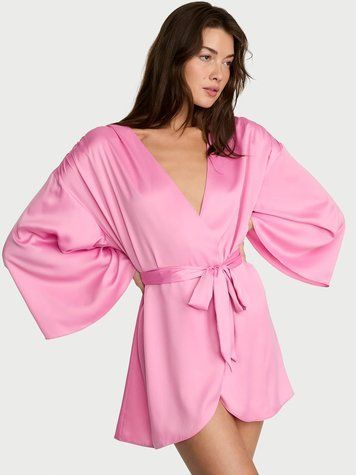 Сатиновий халат Satin Short Robe Victoria&rsquo;s Secret