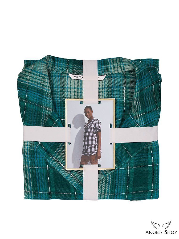 Фланелева піжама з шортами в клітинку Flannel Short PJ Set, S