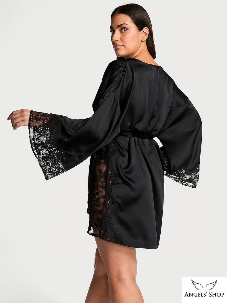 Сатиновый халат Satin & Lace Trim Robe