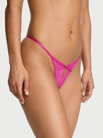 Трусики-стрінги Rose Lace Strappy Cut-Out V-String Panty рожевий