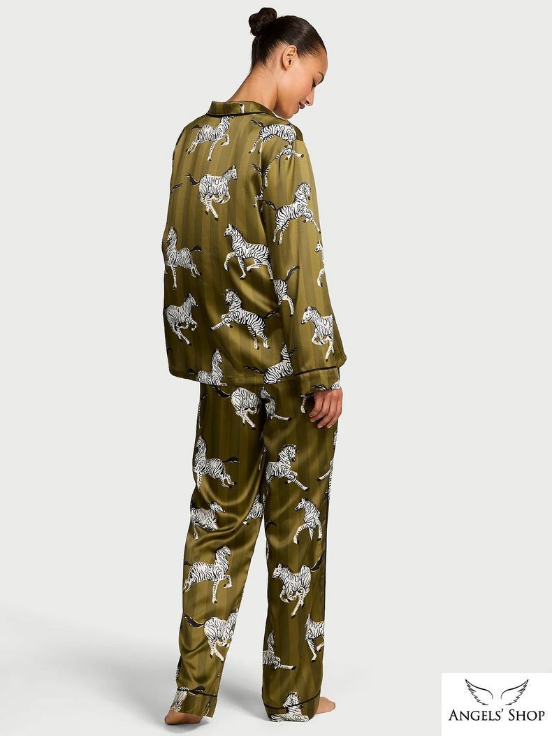 Сатиновая пижама Glazed Satin Long Pajama Set Victoria's Secret