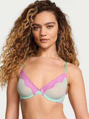 Бюстгальтер Tease Lace-Trim Unlined Demi Bra Victoria&rsquo;s Secret, 32D