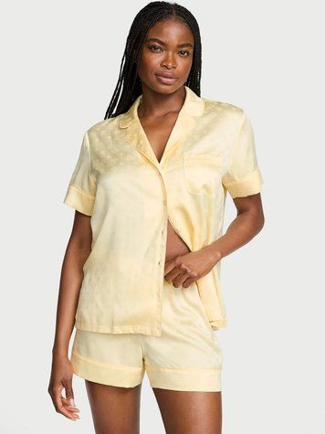 Сатинова піжама Signature Satin Short Pajama Set Victoria's Secret