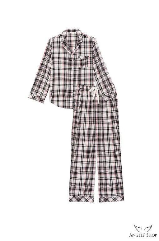 Пижама в клетку Victoria's Secret Cotton Long PJ Set в клетку, XL