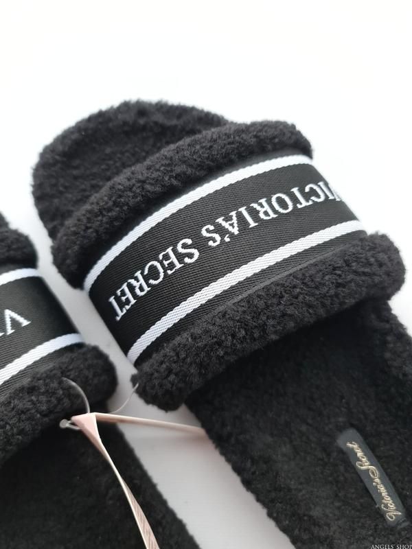 Чорні домашні тапочки з логотипом Victoria’s Secret Logo Black Slippers, M