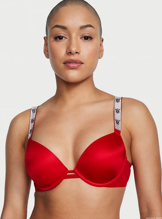 Красный бюстгальтер со стразами с пуш-ап Victoria's Secret Embellished Very Sexy, 32A