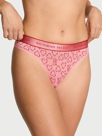 Трусики-стрінги Logo Cotton Thong Panty Victoria&rsquo;s Secret