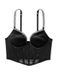 Черное кружевное бюстье со стразами Victoria's Secret Lace Shine Strap Push-up Bra Top, 34A