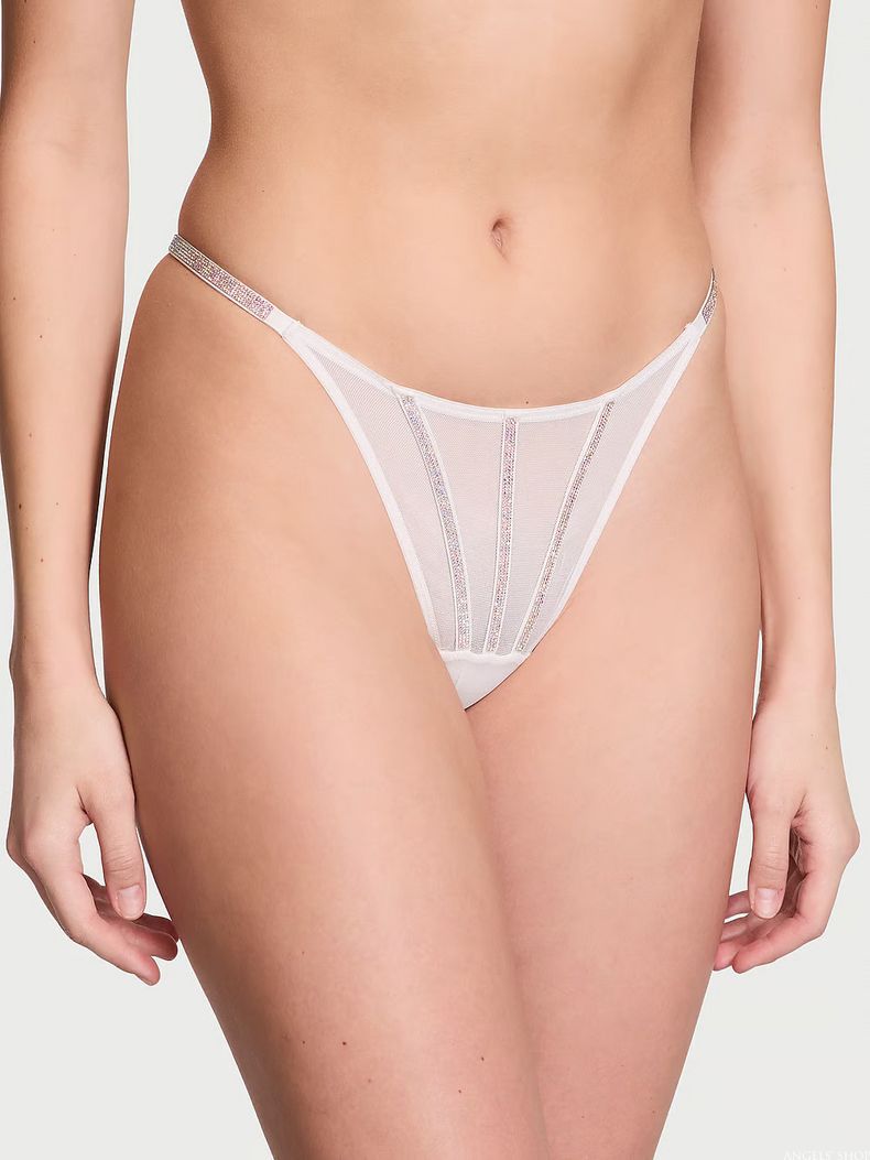 Жіночі трусики зі стразами Sheer Shine Thong Panty Victoria's Secret , XS