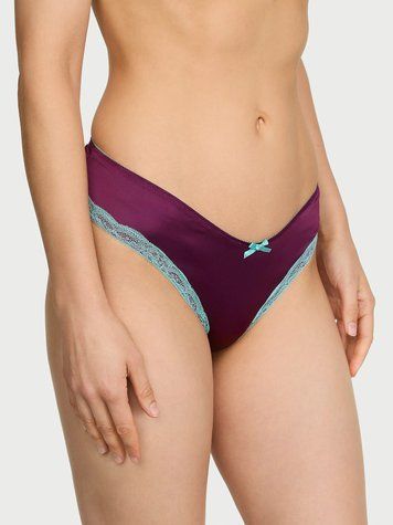 Трусики Tease Satin Lace-Trim Cheeky Panty фіолетовий