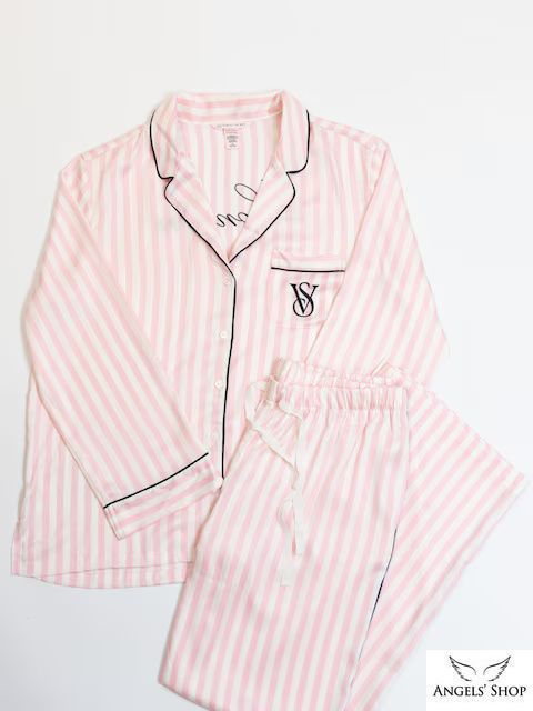 Сатинова піжама Satin Long Pajama Set Victoria's Secret