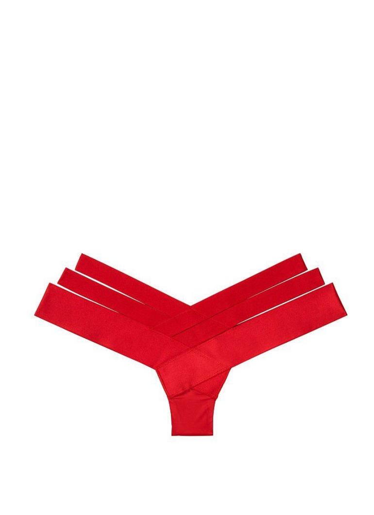 Женские красные трусики с ремешками Victoria's Secret Banded Strappy Cheeky Panty, S