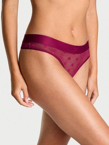Бордові трусики-стрінги Sheer Heritage Shimmer Thong Panty бордовый