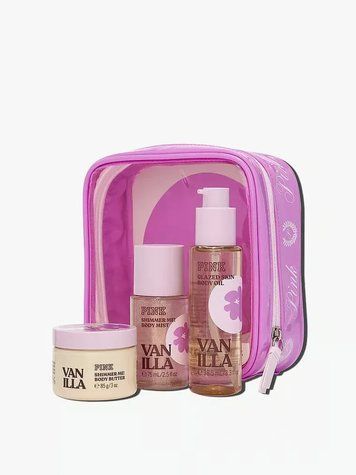 Подарунковий набір Victoria's Secret PINK Vanilla Let's Glow Away Shimmer Travel Set