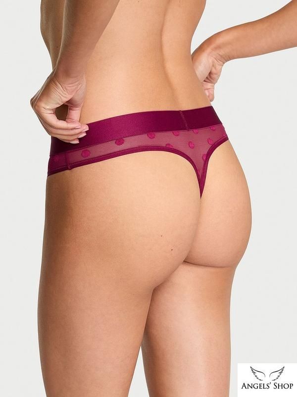 Бордовые трусики-стринги Sheer Heritage Shimmer Thong Panty бордовый