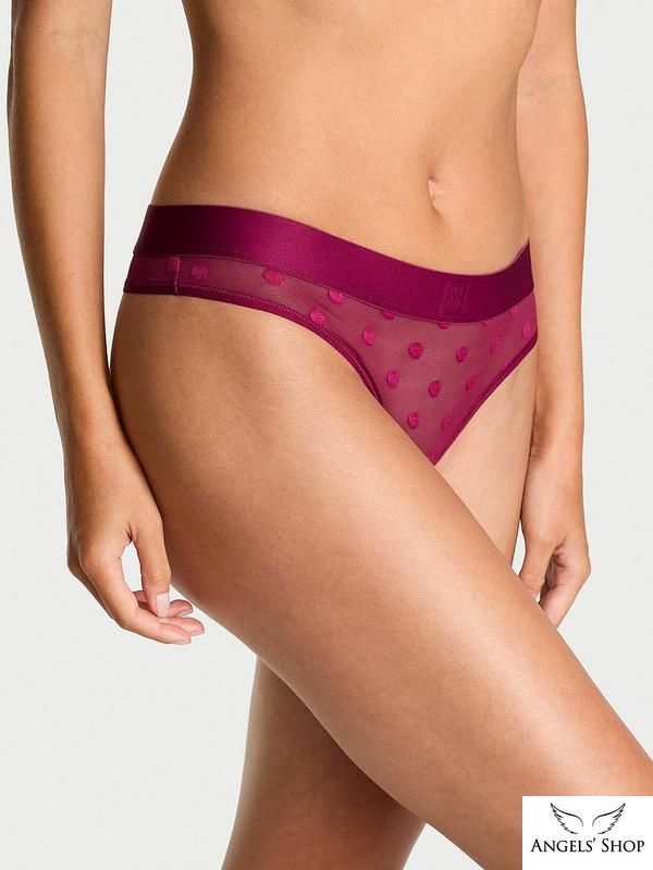 Бордовые трусики-стринги Sheer Heritage Shimmer Thong Panty бордовый