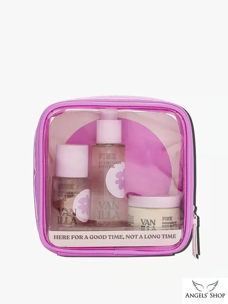 Подарунковий набір Victoria's Secret PINK Vanilla Let's Glow Away Shimmer Travel Set