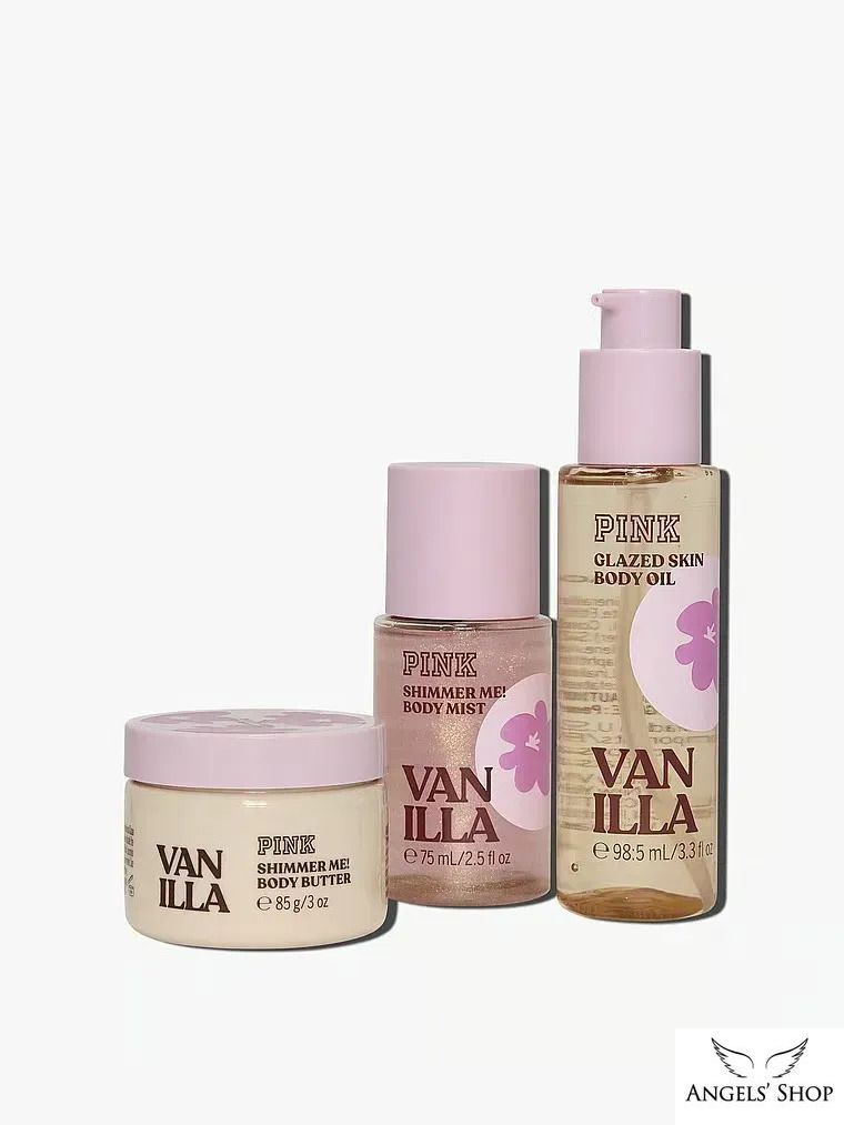 Подарунковий набір Victoria's Secret PINK Vanilla Let's Glow Away Shimmer Travel Set