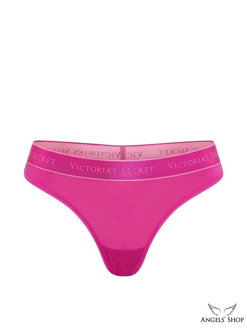 Рожеві трусики-стрінги Logo Cotton Thong Panty рожевий