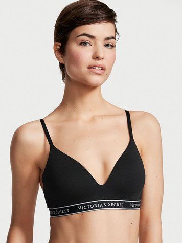Бюстгальтер деми без косточек Виктория Сикрет Logo Lightly Lined Wireless Bra, 32B