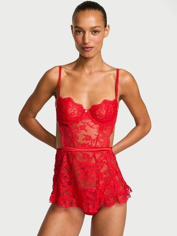 Пеньюар Wicked Twinkle Lace Unlined Apron Set Victoria's Secret