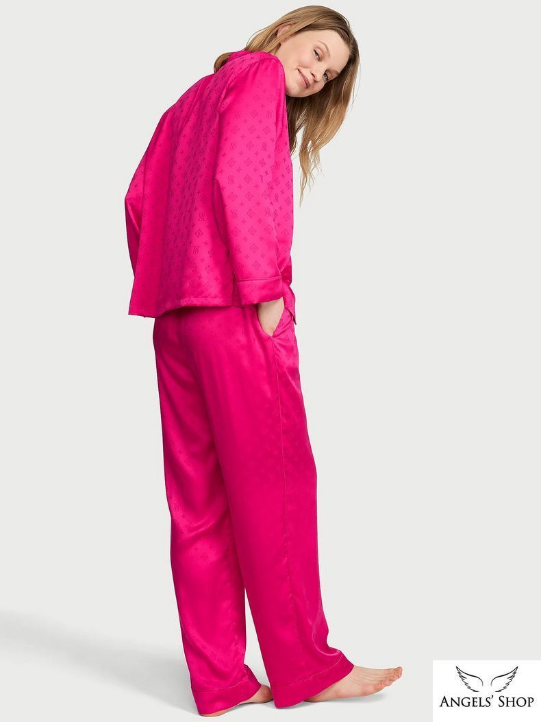 Сатиновая пижама Signature Satin Long Pajama Set Victoria's Secret