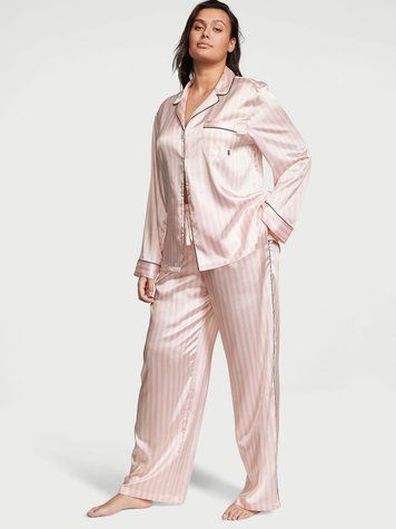 Сатинова піжама Glazed Satin Long Pajama Set Victoria's Secret, L