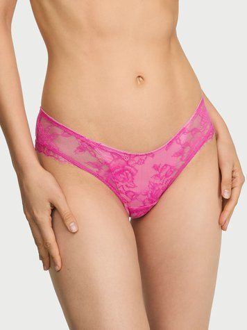 Трусики-чіки Rose Lace Overlay Cheeky Panty рожевий
