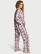 Розовая пижама в клетку Flannel Long Pajama Set Victoria's Secret розовый;в клетку
