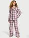 Розовая пижама в клетку Flannel Long Pajama Set Victoria's Secret розовый;в клетку