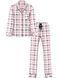 Розовая пижама в клетку Flannel Long Pajama Set Victoria's Secret розовый;в клетку