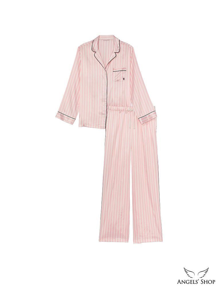 Сатинова піжама Glazed Satin Long Pajama Set Victoria's Secret, L