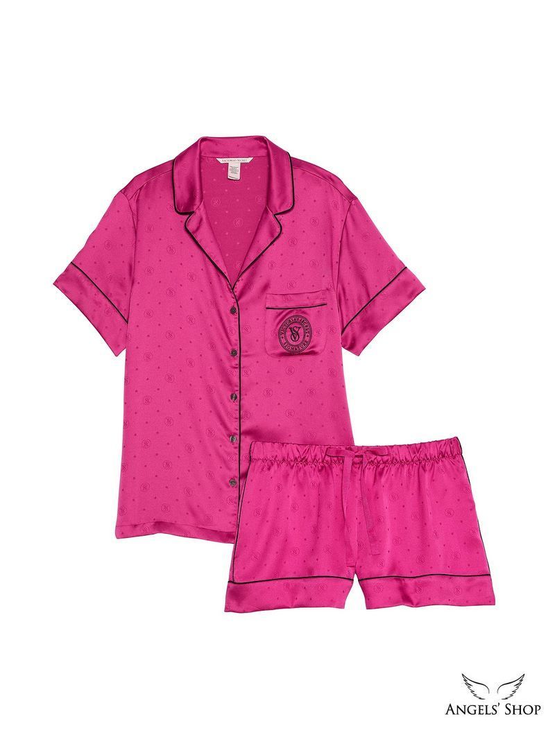 Рожева піжамка Satin Short Pajama Set, M