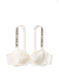 Белый комплект белья со стразами Victoria’s Secret Bombshell Shine Strap, 34C, XS