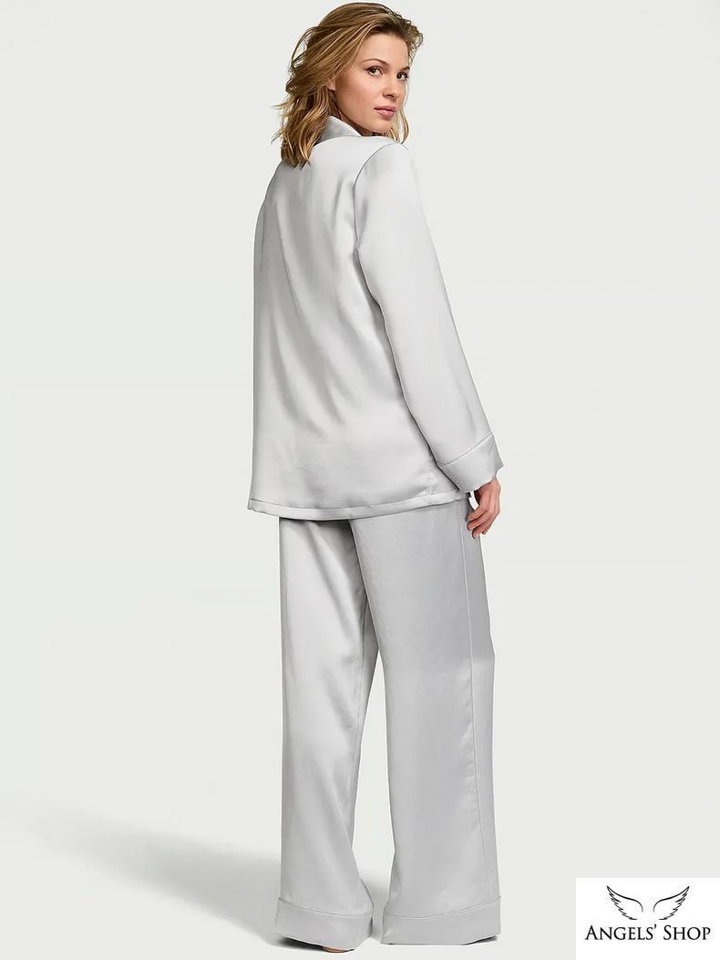 Серая сатиновая пижама Victoria's Secret The Satin Long PJ Set, XS
