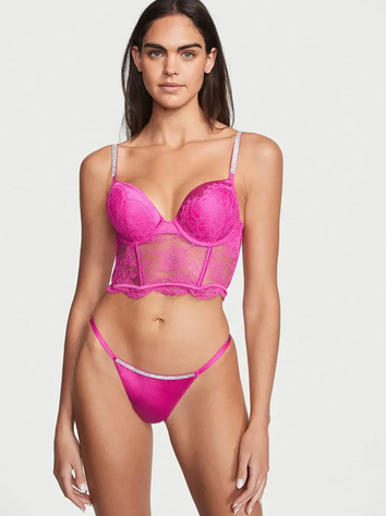 Женские трусики со стразами Victoria's Secret Bombshell Shine V-string Panty, XS