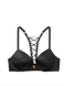 Черный комплект белья пуш-ап Victoria’s Secret Lace-up Back Grommet, 32B, XS