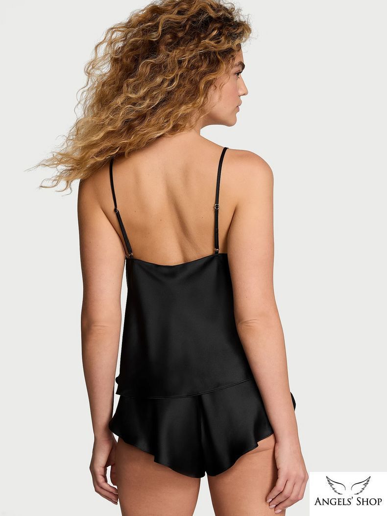 Сатиновая пижама Satin Rose Lace-Trim Cami & Flutter Short Set Victoria's Secret, M