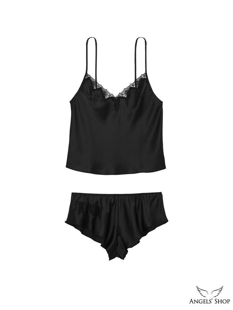 Сатиновая пижама Satin Rose Lace-Trim Cami & Flutter Short Set Victoria's Secret, M
