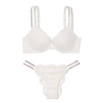 Комплект белья Double Shine Strap Lace Victoria's Secret, 34D, XS