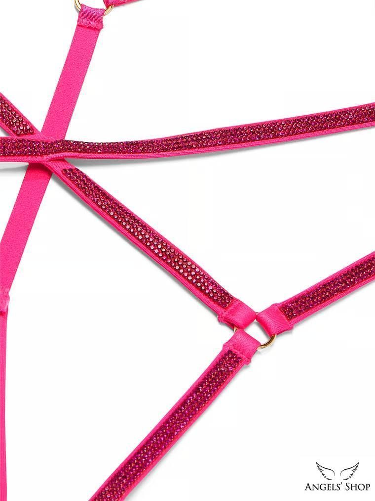 Трусики Crotchless Shine Strap Thong Panty рожевий