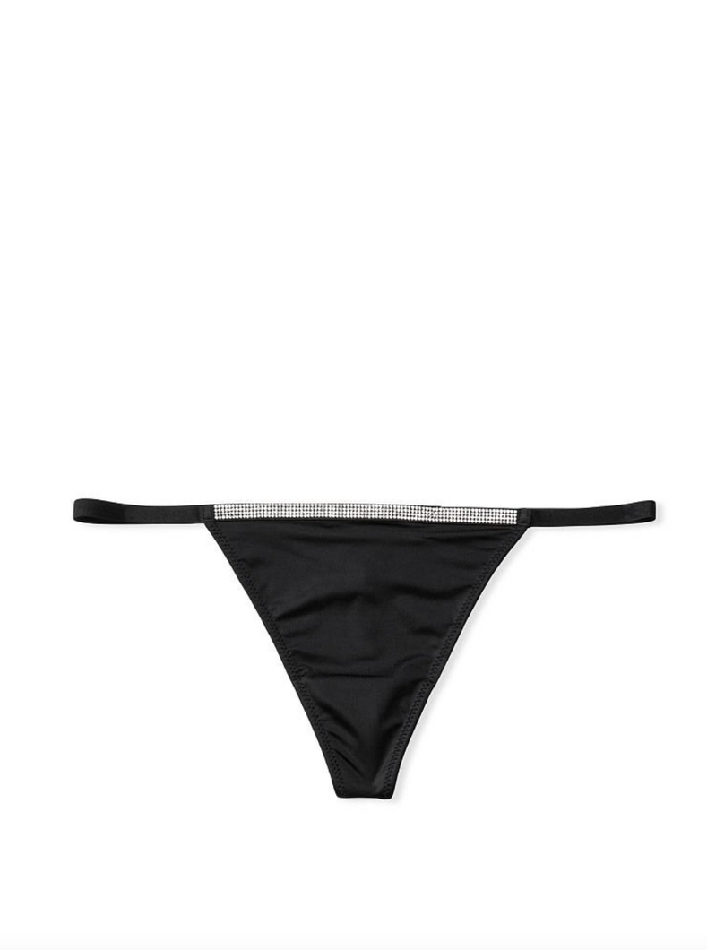 Черный комплект белья со стразами Victoria’s Secret Very Sexy Shine Strap Lace, 32B, XS