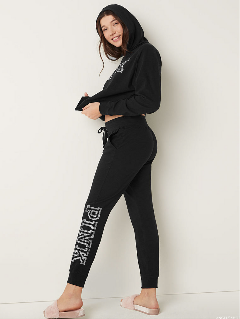 СПОРТИВНЫЙ КОСТЮМ LOGO BLACK VICTORIA'S SECRET, XS, XS