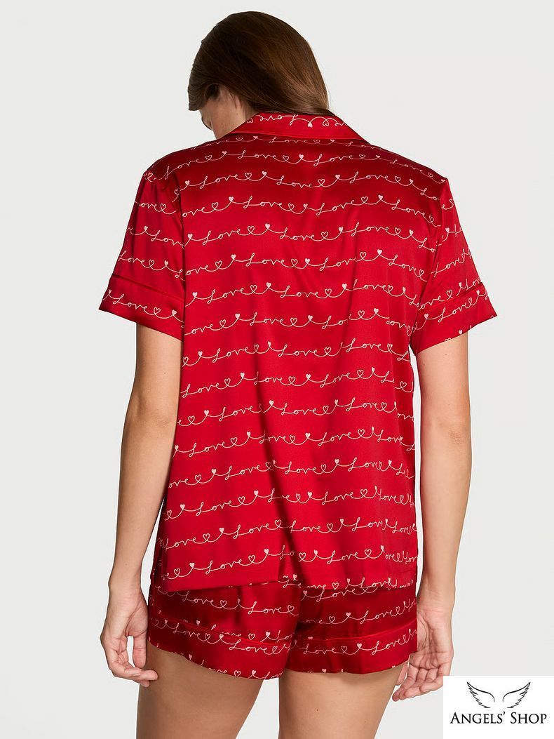 Сатиновая пижама Signature Satin Short Pajama Set Victoria's Secret