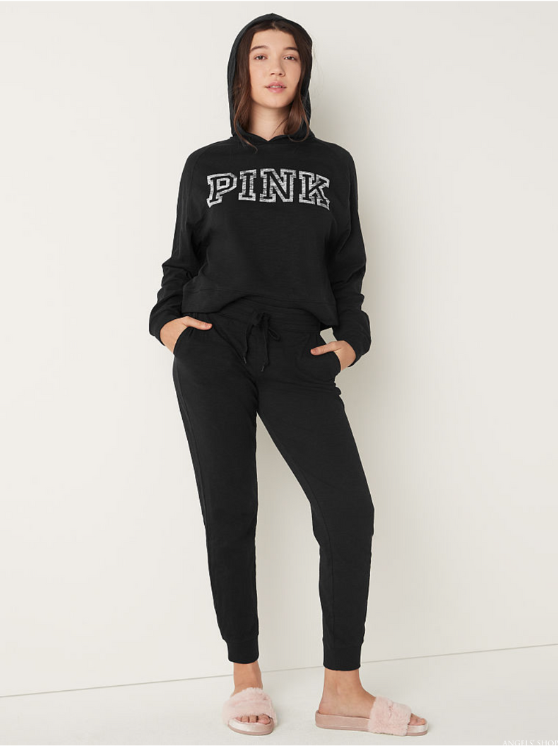 СПОРТИВНЫЙ КОСТЮМ LOGO BLACK VICTORIA'S SECRET, XS, XS