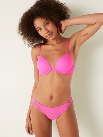 Женские розовые коттоновые трусики стринги от PINK Victoria's Secret, XS