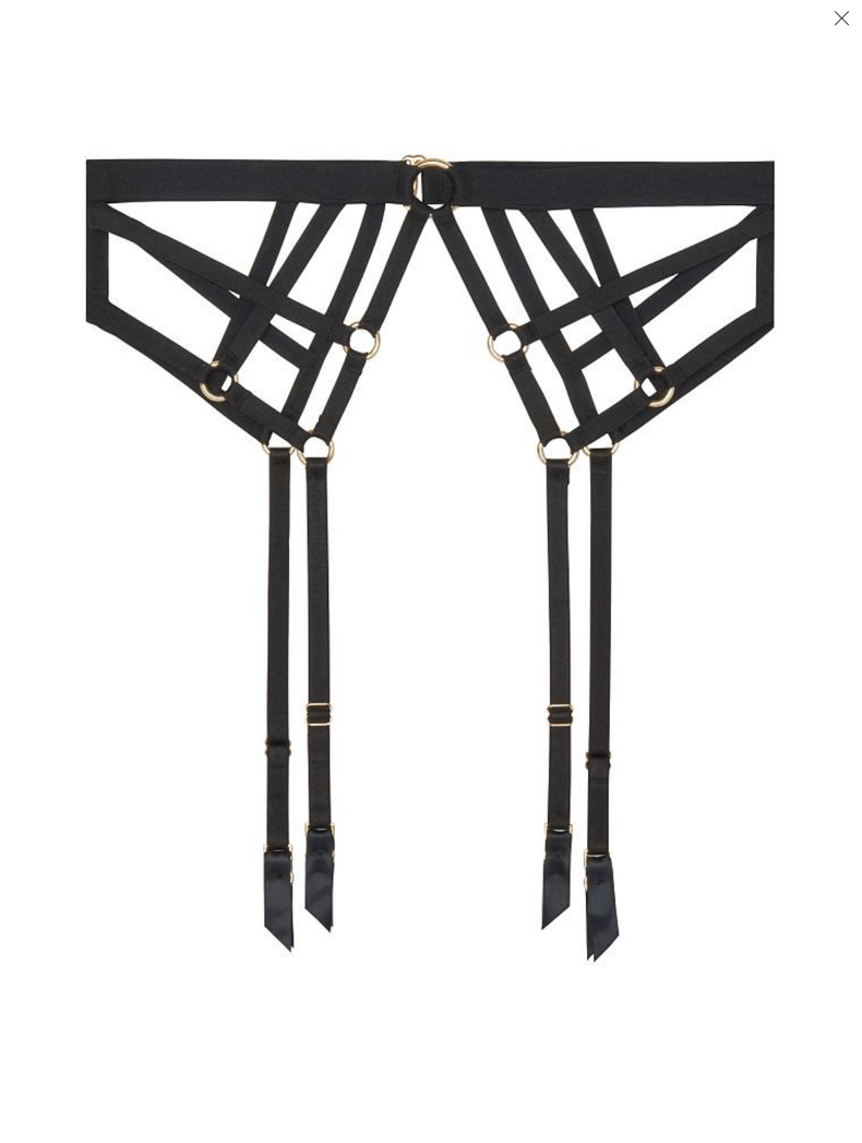 Чорний пояс з підв'язками для панчох Victoria's Secret Strappy Garter Belt, XS\S